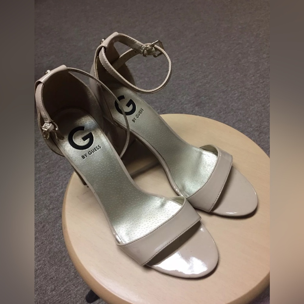 by Guess women's patent leather heeled sandals